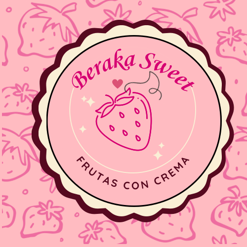 copia de copia de logo circular fresas con chocolate divertido rosa y café veronica julio gamarra